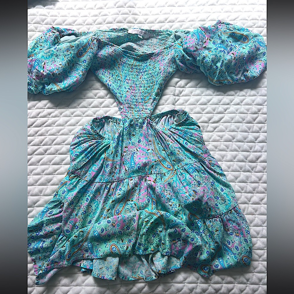Teal cutout dress. Size medium.